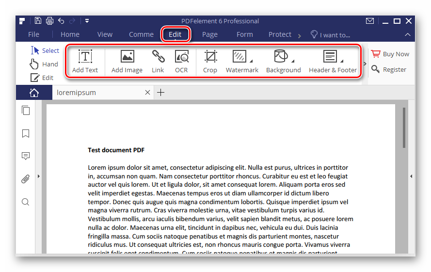 Обзор возможностей элементов редакторства в программе PDFElement6